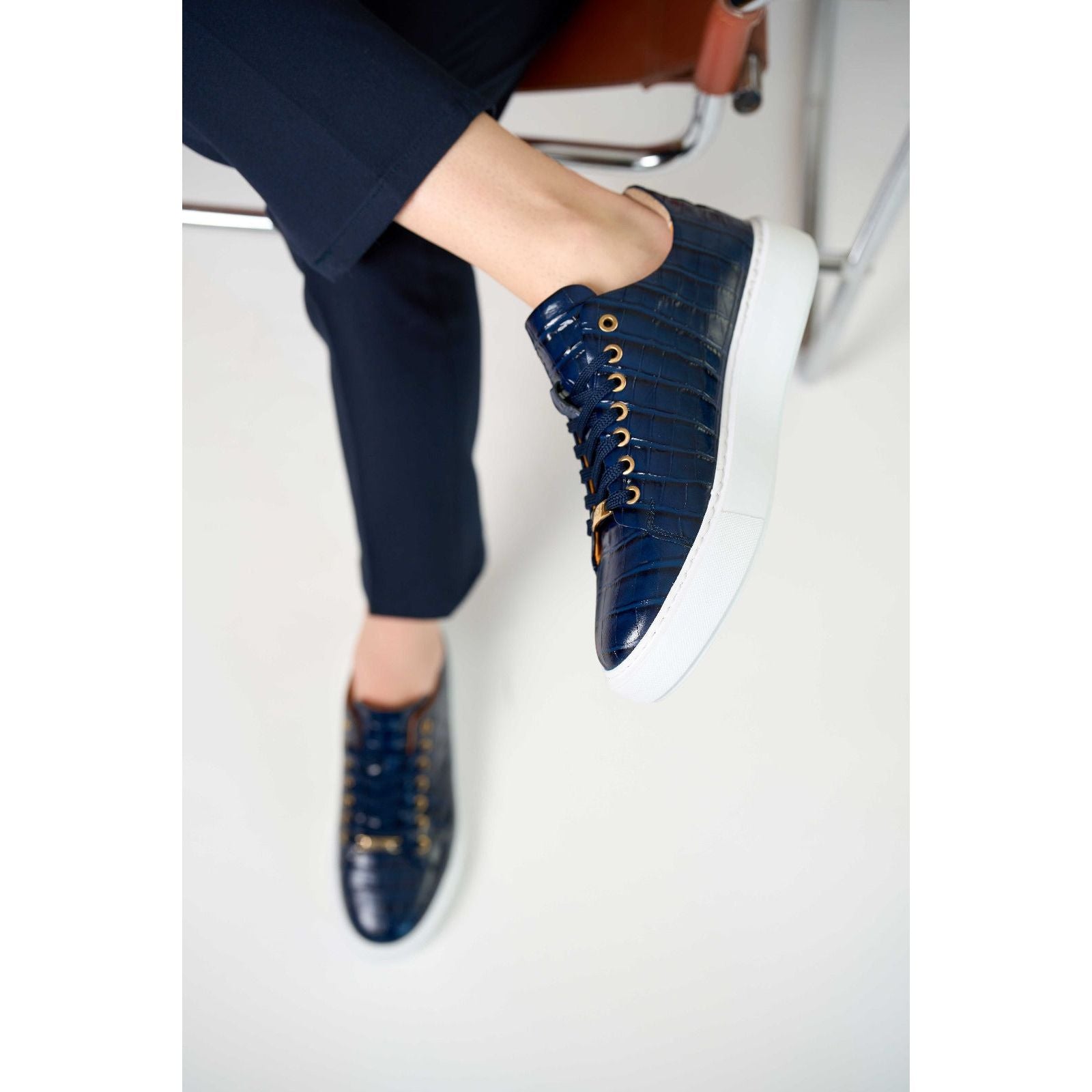 The Dublin Blue Leather Men Sneaker
