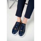 The Dublin Blue Leather Men Sneaker