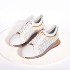 Vinci The Cenova White & Gold Leather Men Sneaker
