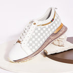 Vinci The Cenova White & Gold Leather Men Sneaker