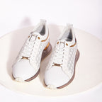Vinci The Cenova White & Gold Leather Men Sneaker