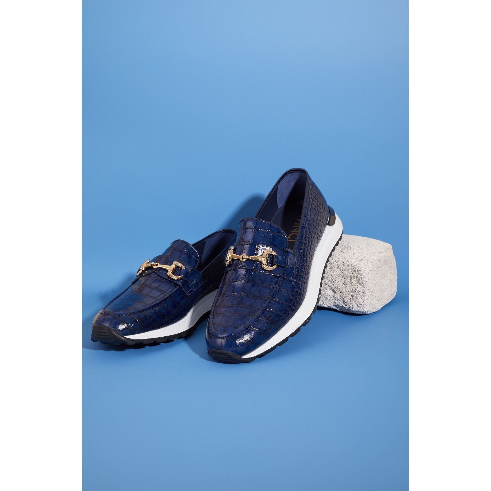 The Padova Navy Blue Leather Men Sneaker
