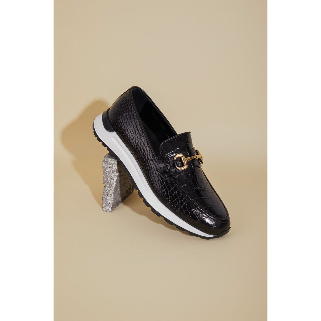 The Padova Black Leather Men Sneaker