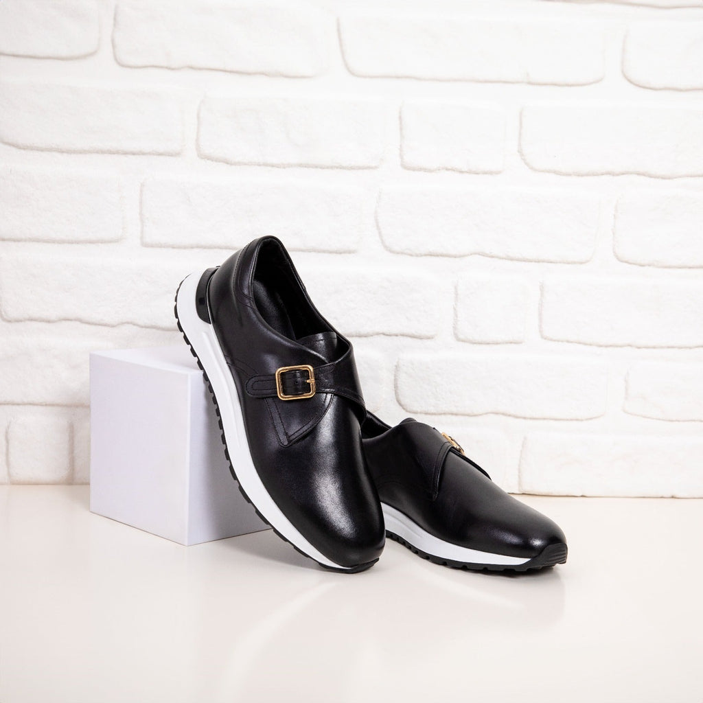 The Torino Black Leather Men Sneaker