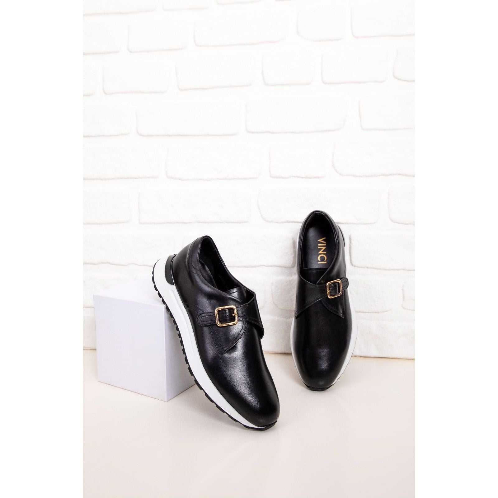 The Torino Black Leather Men Sneaker