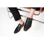 Vinci The Rolls  Woven Black Leather Single Monk Strap  Handmade Men Shoes