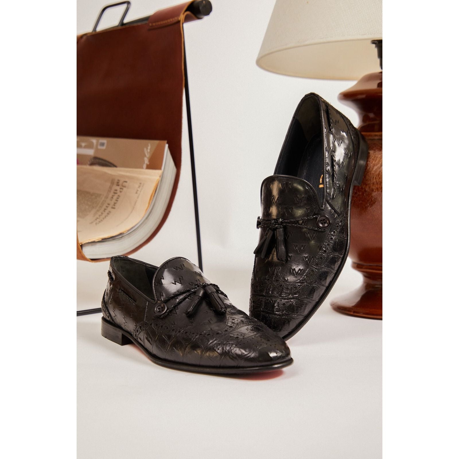 The Istanbul Black Leather Tassel Loafer Men Shoe