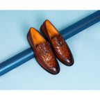 Vinci  Amsterdam Tan Bit Loafer Men Leather Dress Shoes
