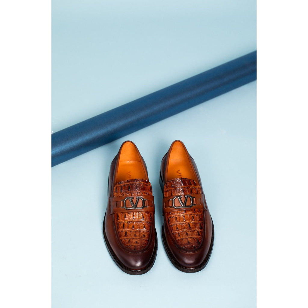 Vinci  Amsterdam Tan Bit Loafer Men Leather Dress Shoes