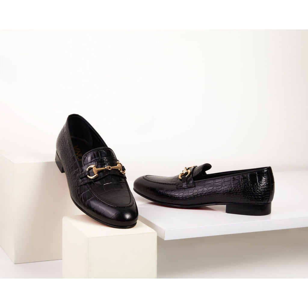Vinci The Monaco Black Leather Men Shoe Bit Loafer