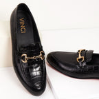 Vinci The Monaco Black Leather Men Shoe Bit Loafer