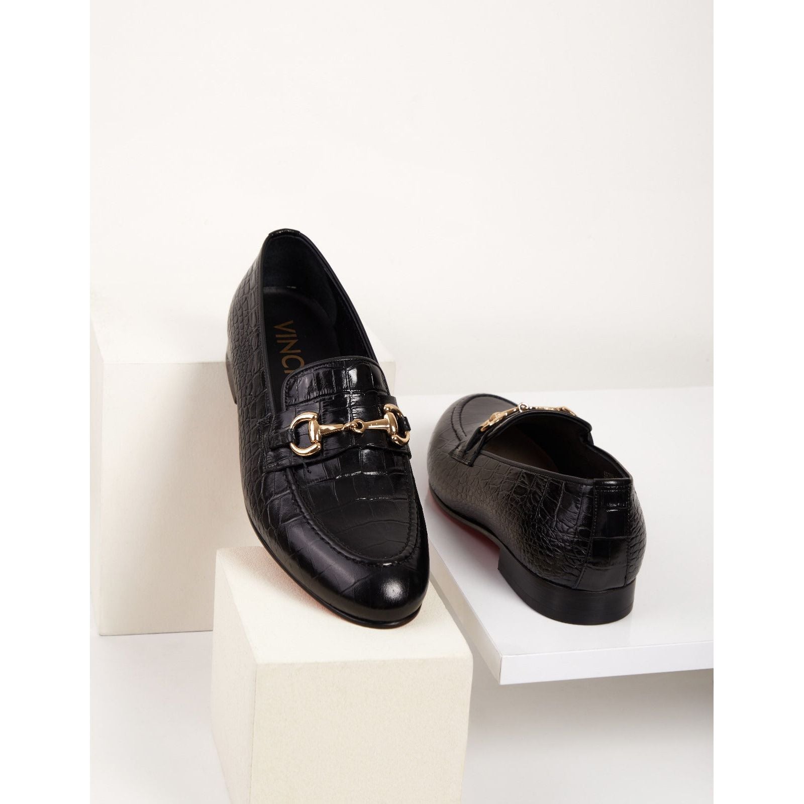 Vinci The Monaco Black Leather Men Shoe Bit Loafer