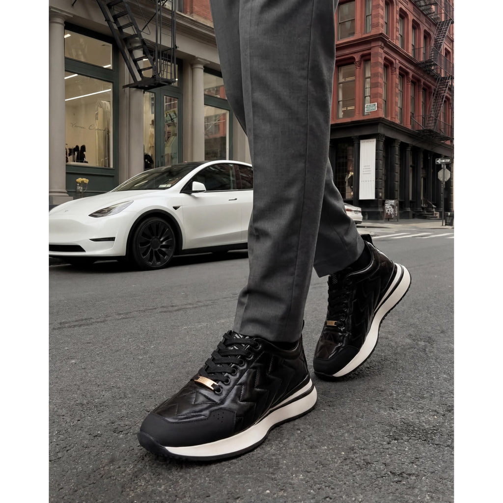 Vinci The Veneto Black Leather Men Sneaker