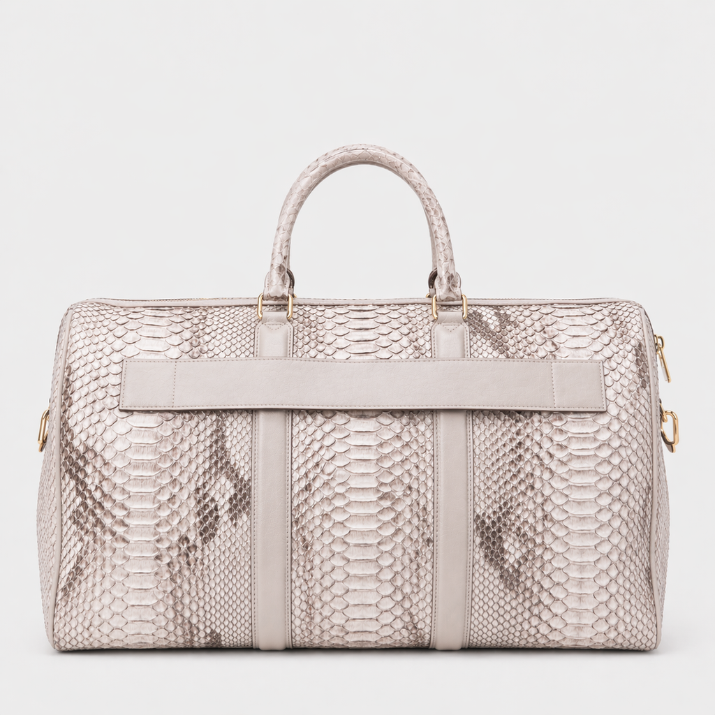 The Velar Nutural  Hand-Painted Snake Leather Weekender Bag