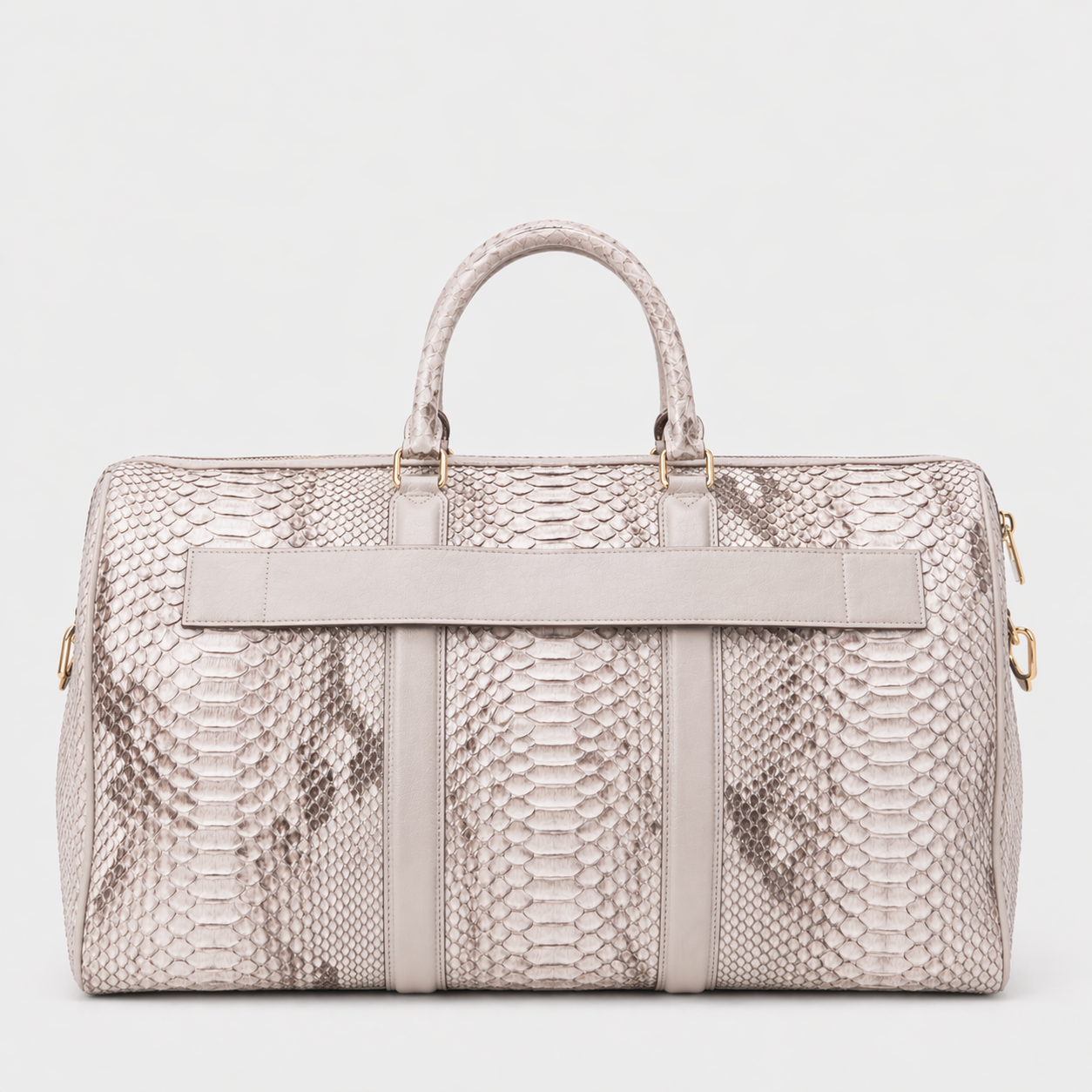 The Velar Nutural  Hand-Painted Snake Leather Weekender Bag