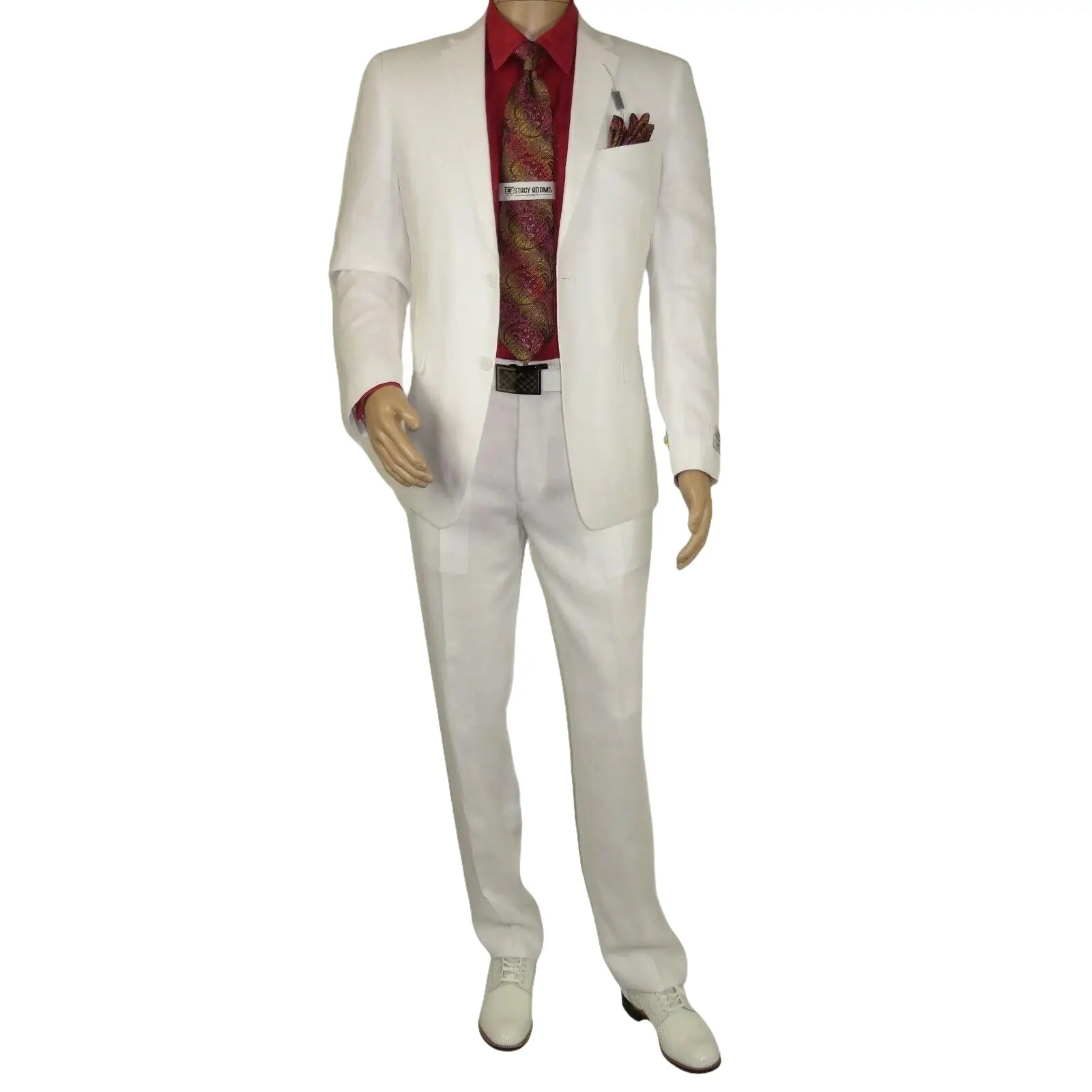 Adolfo Men's Linen Suit summer suit Breathable and comfortable C500 White - J.Valintin Men's Wear Legend - 8892