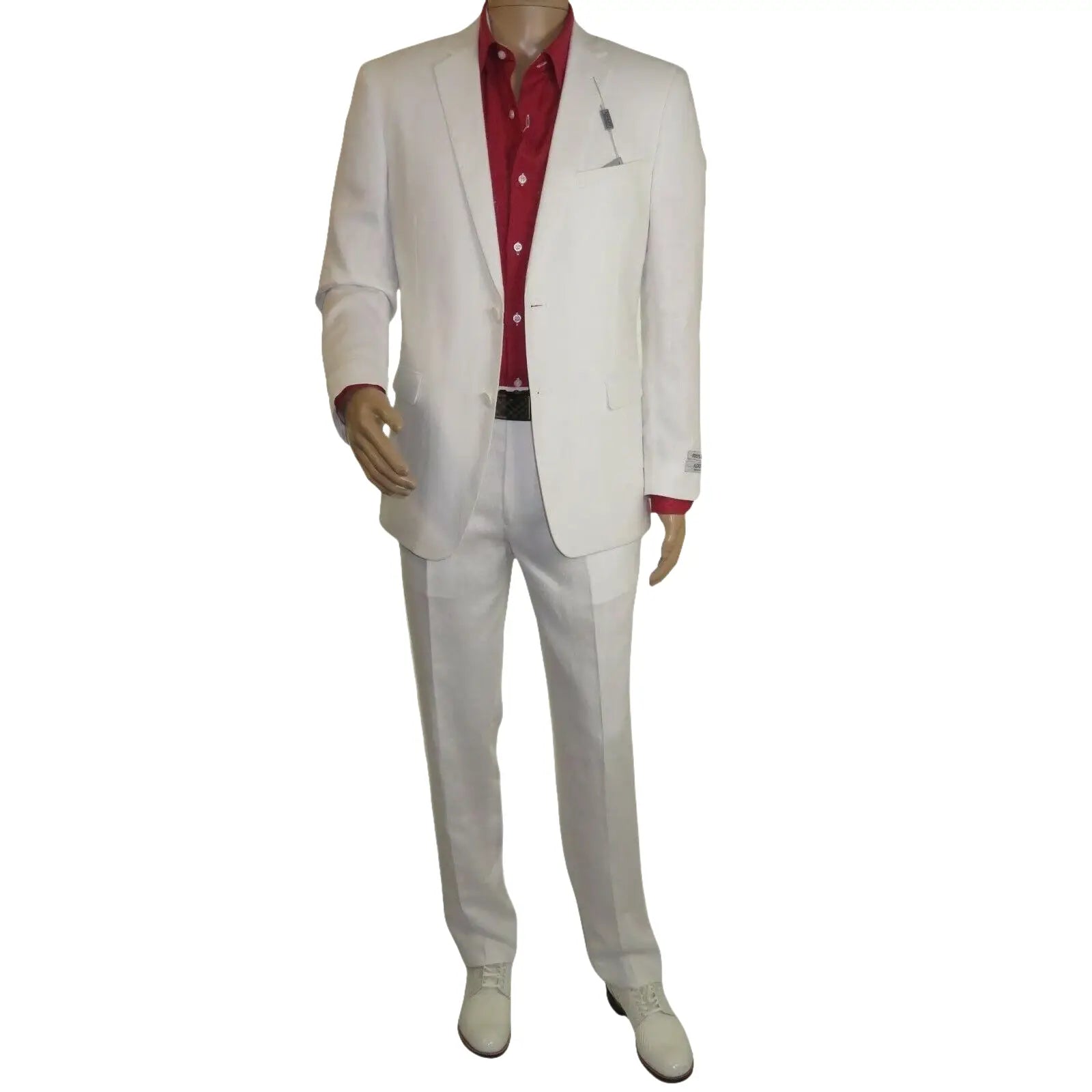 Adolfo Men's Linen Suit summer suit Breathable and comfortable C500 White - J.Valintin Men's Wear Legend - 8892