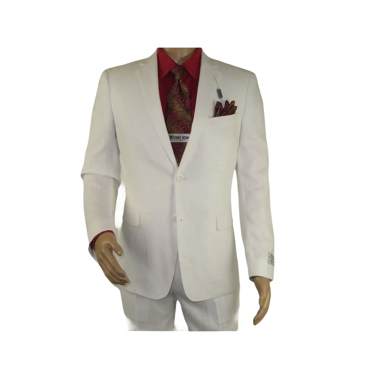 Adolfo Men's Linen Suit summer suit Breathable and comfortable C500 White - J.Valintin Men's Wear Legend - 8892