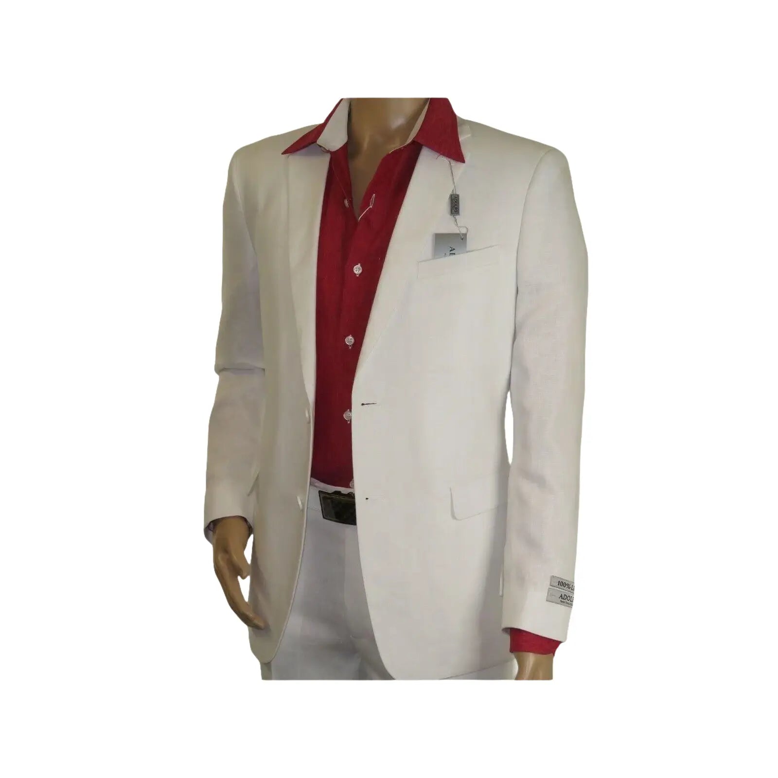 Adolfo Men's Linen Suit summer suit Breathable and comfortable C500 White - J.Valintin Men's Wear Legend - 8892