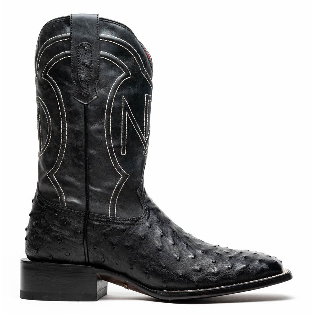 ALABAMA Genuine Ostrich Skin Cowboy Boot from the Western Collection Black