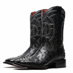 ALABAMA Genuine Ostrich Skin Cowboy Boot from the Western Collection Black