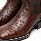 ALABAMA Genuine Ostrich Skin Cowboy Boot from the Western Collection Tabac