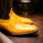 Marco Di Milano Genuine Ostrich Skin Cowboy Boot Alabama Buttercup