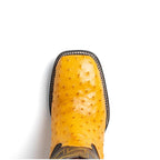 Marco Di Milano Genuine Ostrich Skin Cowboy Boot Alabama Buttercup