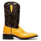 Marco Di Milano Genuine Ostrich Skin Cowboy Boot Alabama Buttercup