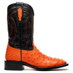 ALABAMA Genuine Ostrich Skin Cowboy Boot from the Western Collection Orange