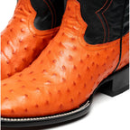 ALABAMA Genuine Ostrich Skin Cowboy Boot from the Western Collection Orange