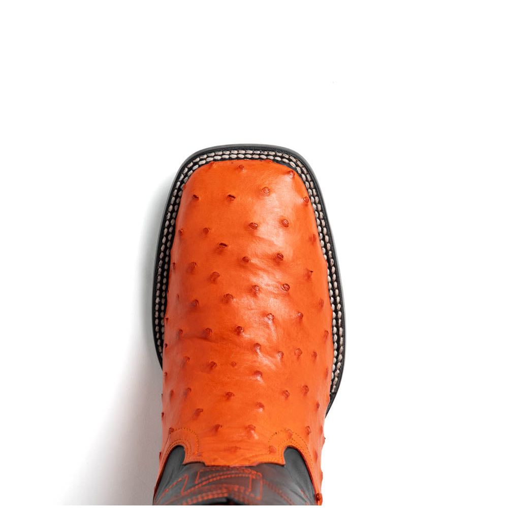 ALABAMA Genuine Ostrich Skin Cowboy Boot from the Western Collection Orange