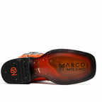 ALABAMA Genuine Ostrich Skin Cowboy Boot from the Western Collection Orange