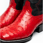 ALABAMA Genuine Ostrich Skin Cowboy Boot from the Western Collection Red