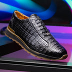 Alonzo Genuine Caiman Crocodile Fashion Sneaker Black