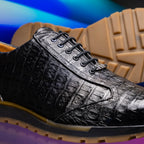 Alonzo Genuine Caiman Crocodile Fashion Sneaker Black