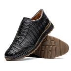 Alonzo Genuine Caiman Crocodile Fashion Sneaker Black