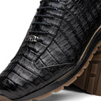 Alonzo Genuine Caiman Crocodile Fashion Sneaker Black