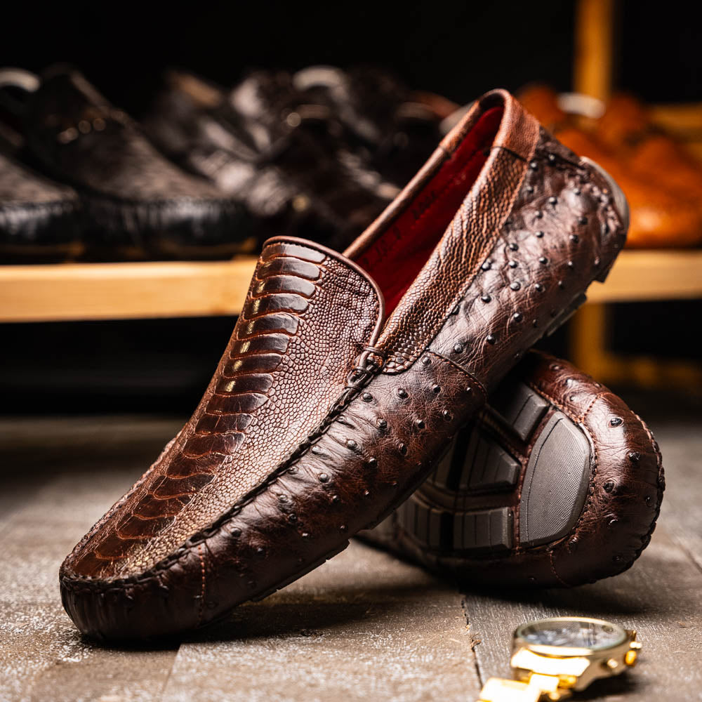 Alba Kango Slip On Classic Shoes Crocodile  Skin Tabac