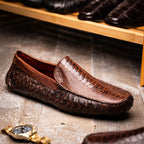 Alba Kango Slip On Classic Shoes Crocodile  Skin Tabac