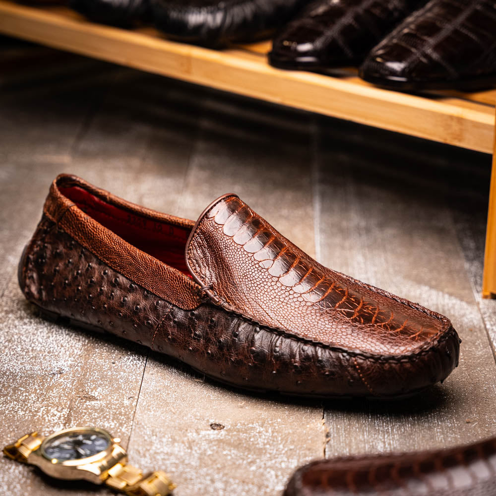 Alba Kango Slip On Classic Shoes Crocodile  Skin Tabac