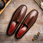 Alba Kango Slip On Classic Shoes Crocodile  Skin Tabac