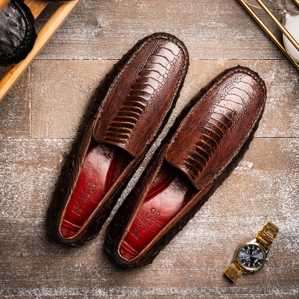 Alba Kango Slip On Classic Shoes Crocodile  Skin Tabac