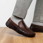 Alba Kango Slip On Classic Shoes Crocodile  Skin Tabac
