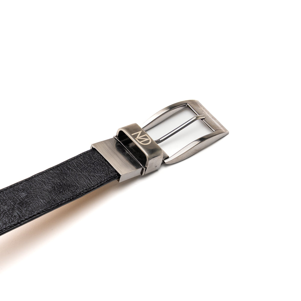 Alessio Genuine Ostrich Leg Exotic Belt Black