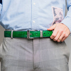 Marco Di Milano Genuine Ostrich Ostrich Leg Exotic Belt Alessio Lemon Green