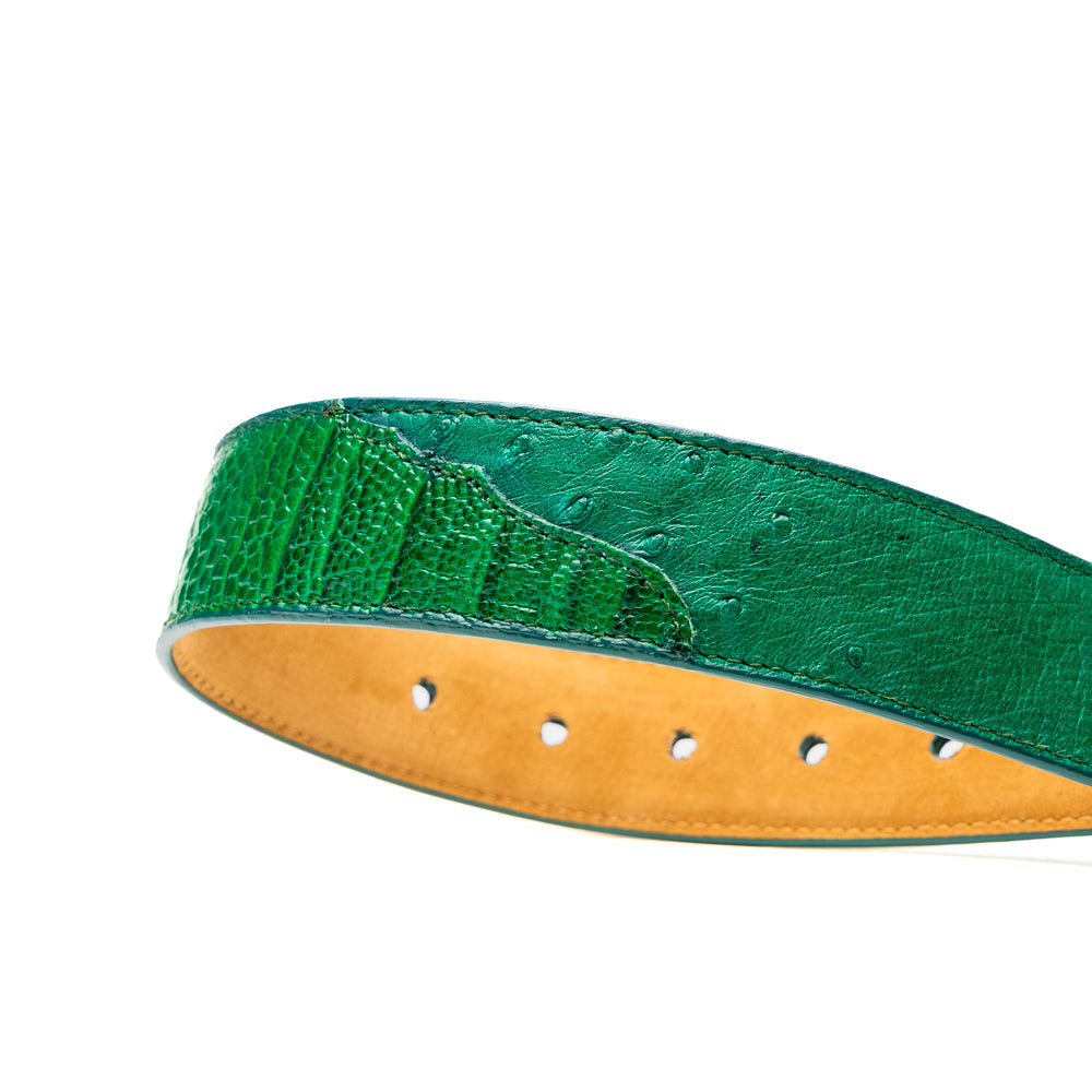 Marco Di Milano Genuine Ostrich Ostrich Leg Exotic Belt Alessio Lemon Green