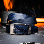 Alessio Genuine Ostrich Leg Exotic Belt Navy