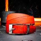 Alessio Genuine Ostrich Leg Exotic Belt Orange