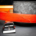 Alessio Genuine Ostrich Leg Exotic Belt Orange